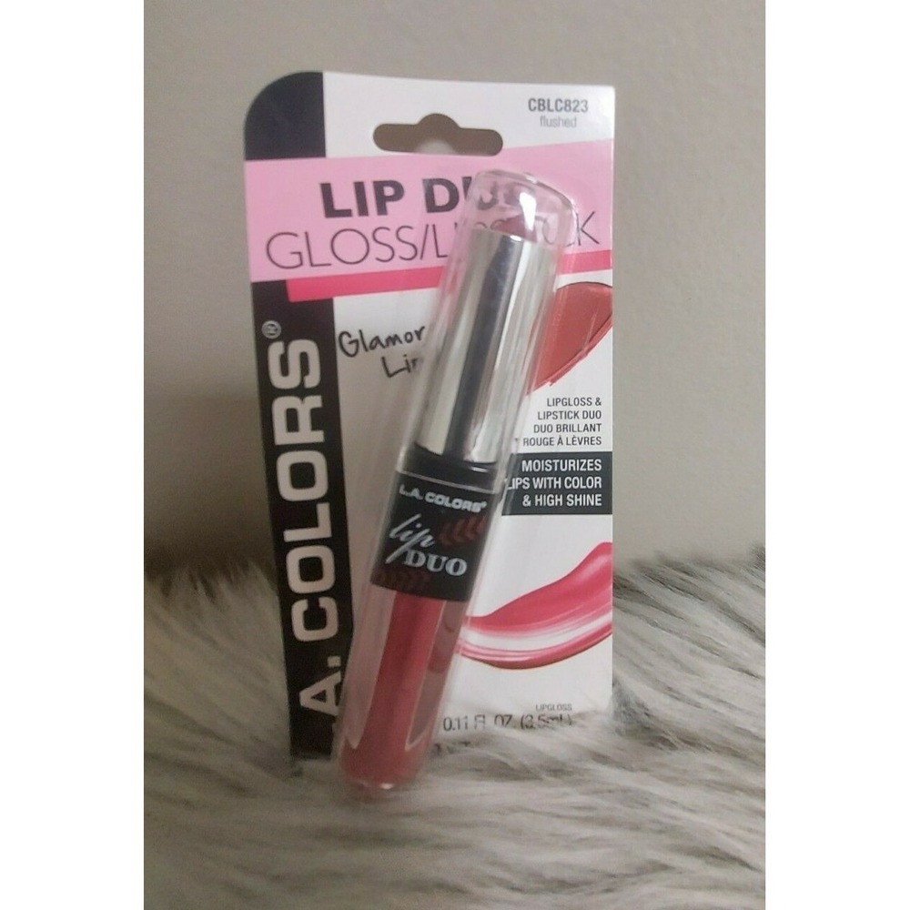 L.A. Colors Lipstick Lip Gloss Duo  Flushed-NIP